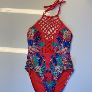 NWOT Kenneth Cole Floral Swimsuit - S